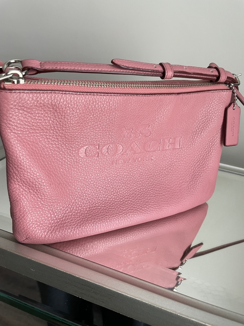 COACH Layla Double Gussett Pebbled Leather Crossbody Bag F52720